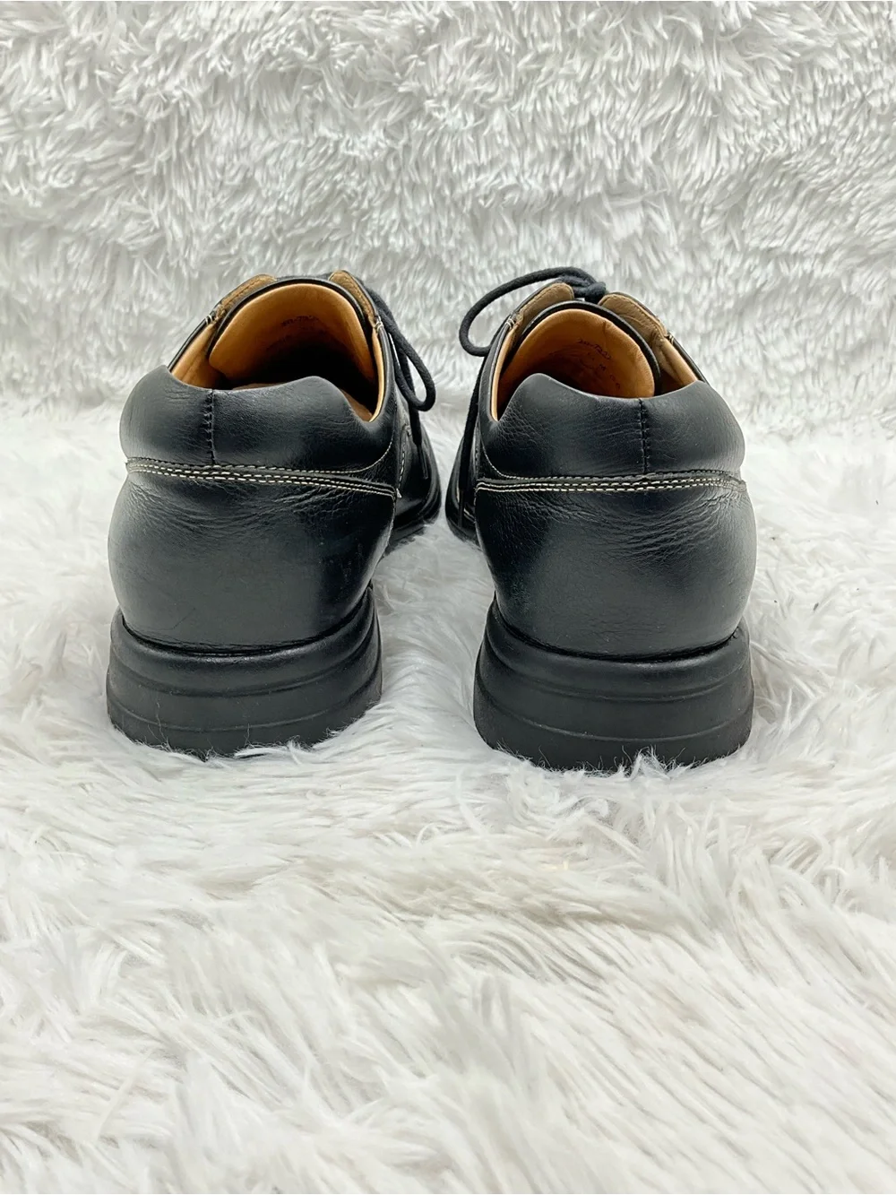Johnston & Murphy Derby Shoes Size 11M Black Leather Split Toe